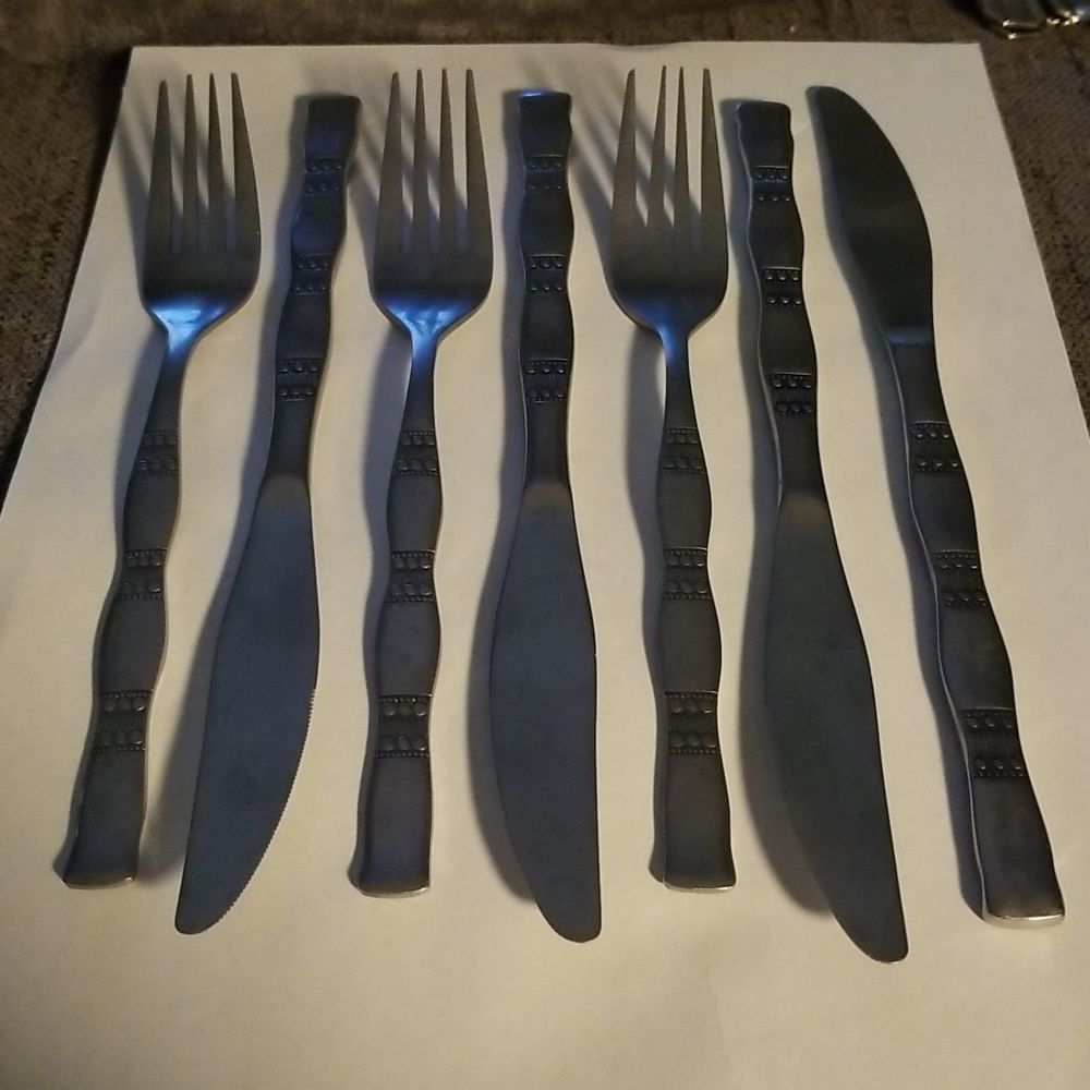 Northland Korea Mid Century Modern Danish Stainless Steel Forks & Knives 7Qty!